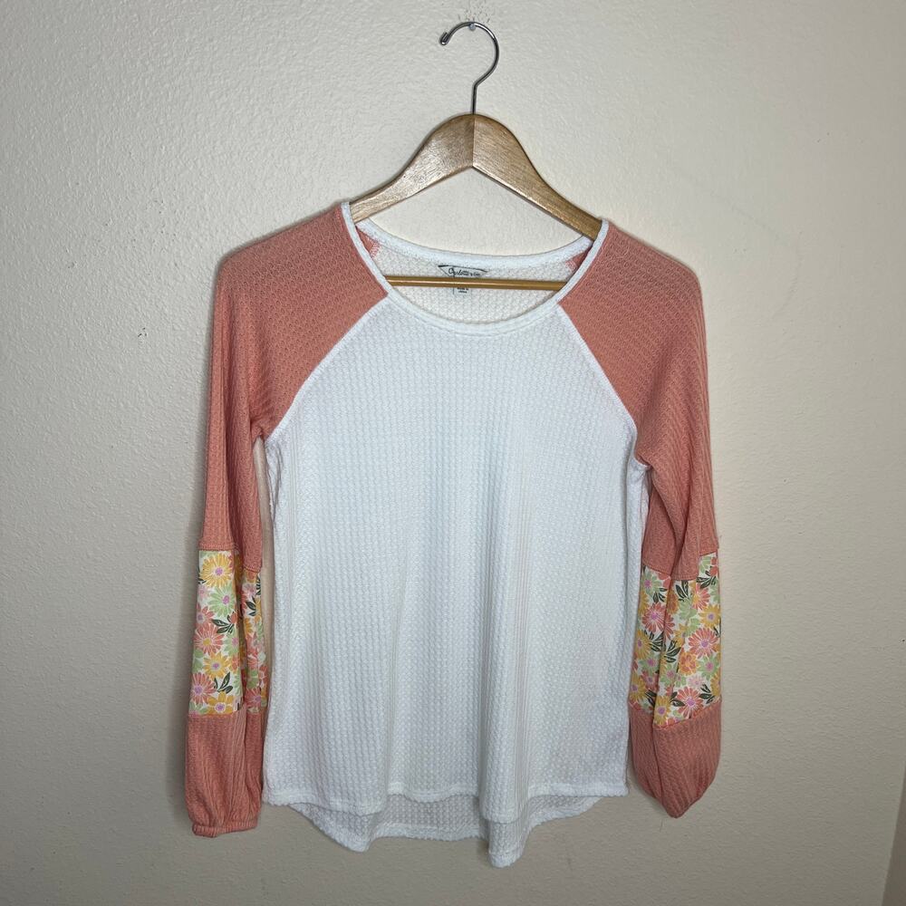 Charlotte by Cato Long Sleeve Knit Orange White Top XLarge 18